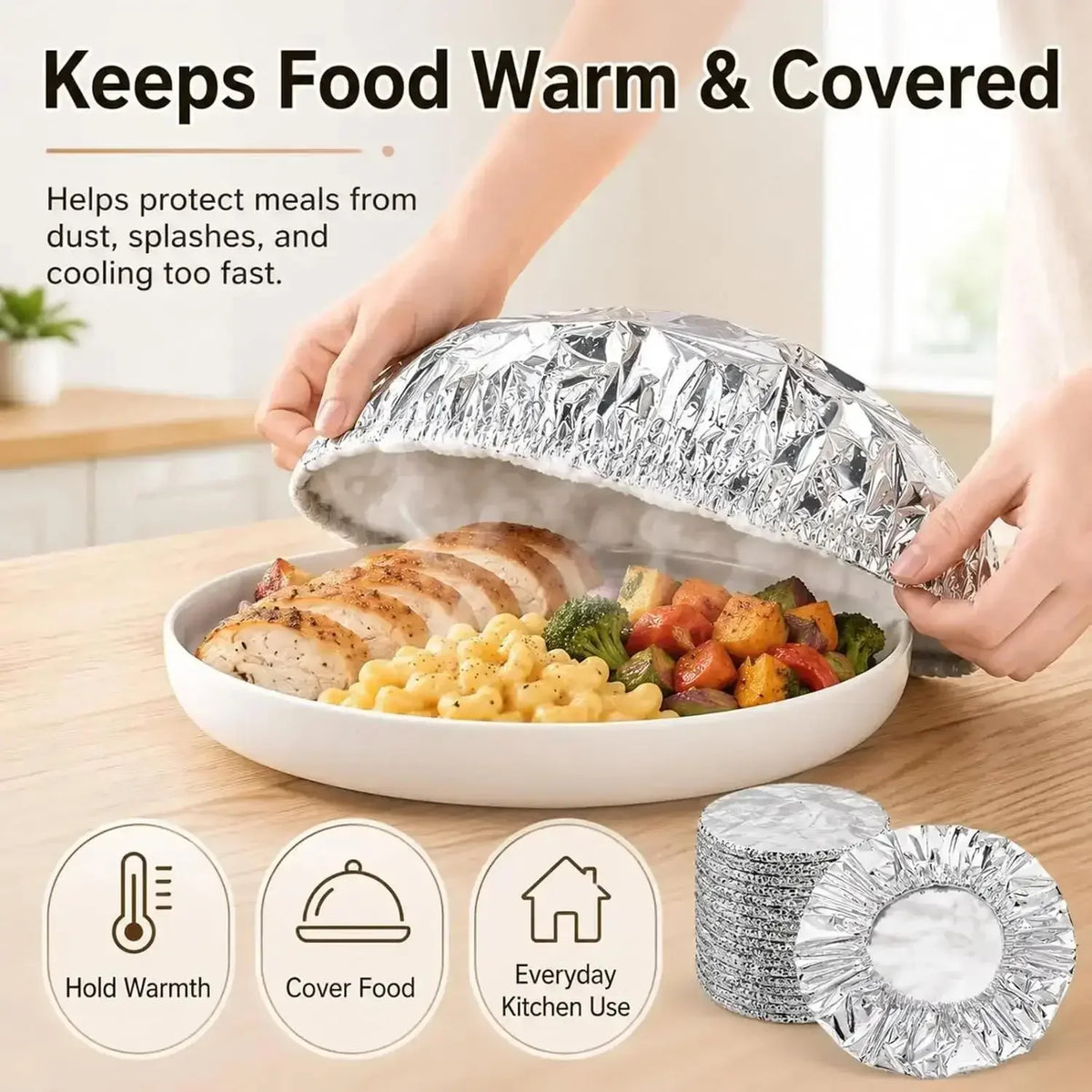 Aluminum Foil Keep Warm Covers Dining Table Food Preservation Cover Microwave Oven Heating Waterproof Oil Proof Kitchen Tools