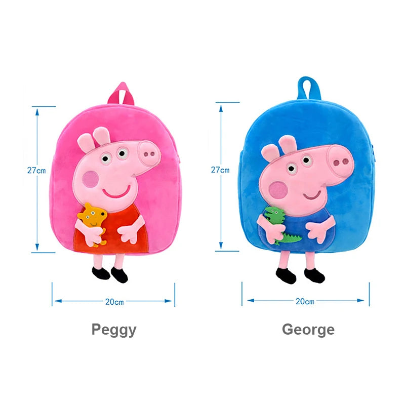 Genuine Peppa Pig 27cm Plush Backpack George Kindergarten Backpack Cartoon Shoulder Children Bag Girls Birthday Gifts Toys