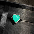 Silver Water-drop Shape Paraiba Tourmaline Gemstone Earrings Necklace Set for Women Temperament Ladies Trendy Vintage Jewelry
