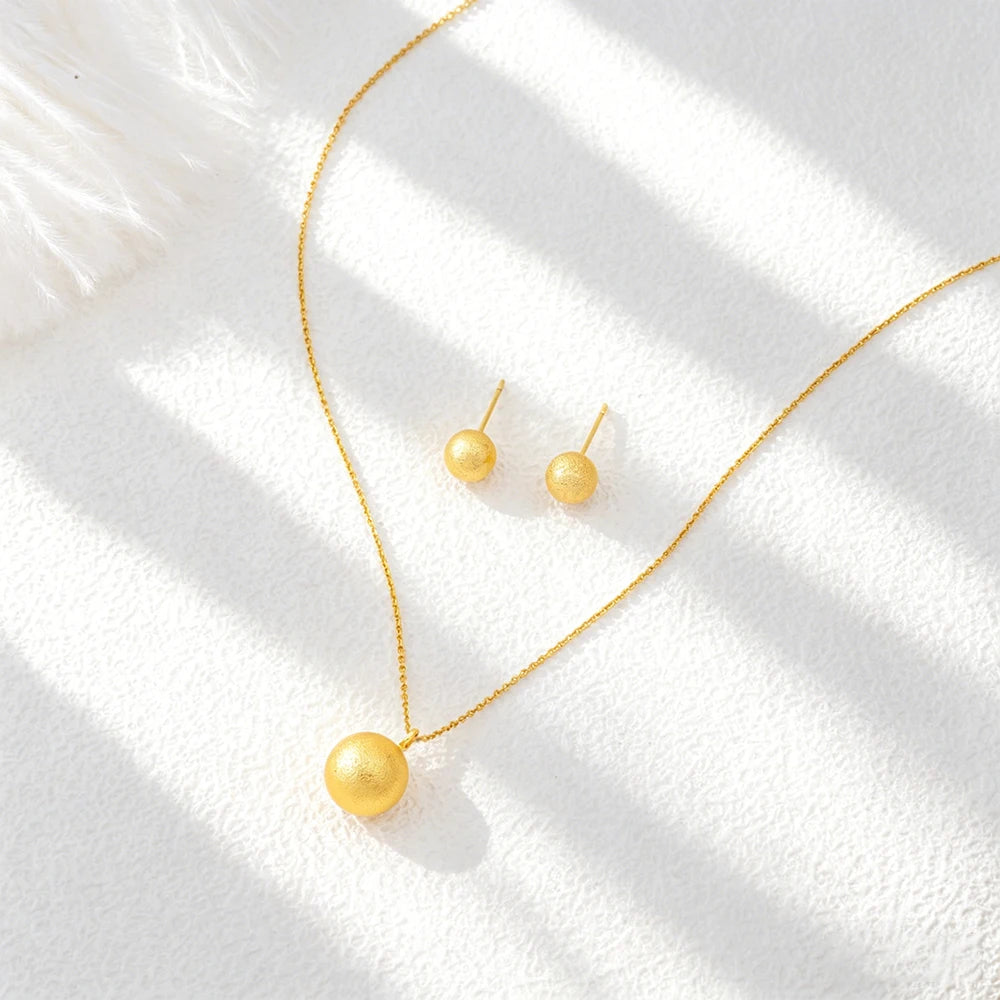 Italian  Gold Color Jewelry Set for Women Small Design Earrings and Necklace 2Pcs Set for Party Daily Wear Girls Gifts Jewelry