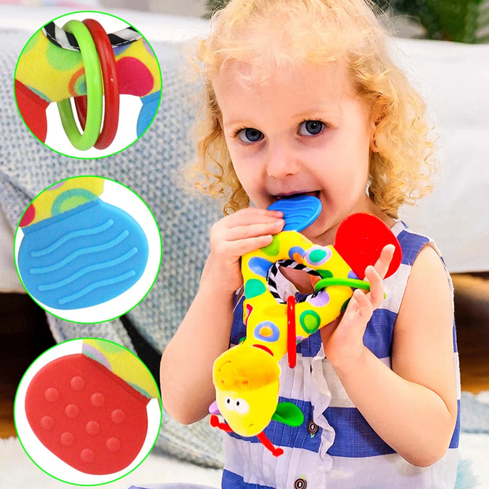 Rattles Animal Giraffe Baby Soft Stuffed Doll Teether Doll Cute Kids Infant Baby Teething Toys For Newborn Sensory Plush Toys