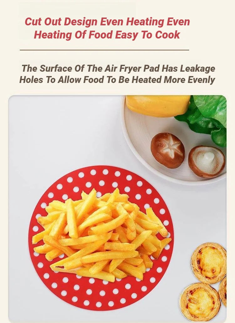 Reusable Silicone Air Fryer Mat Non Stick Baking Pad Inner Liner Cooking Bakeware Oil Cake Grilled Saucer