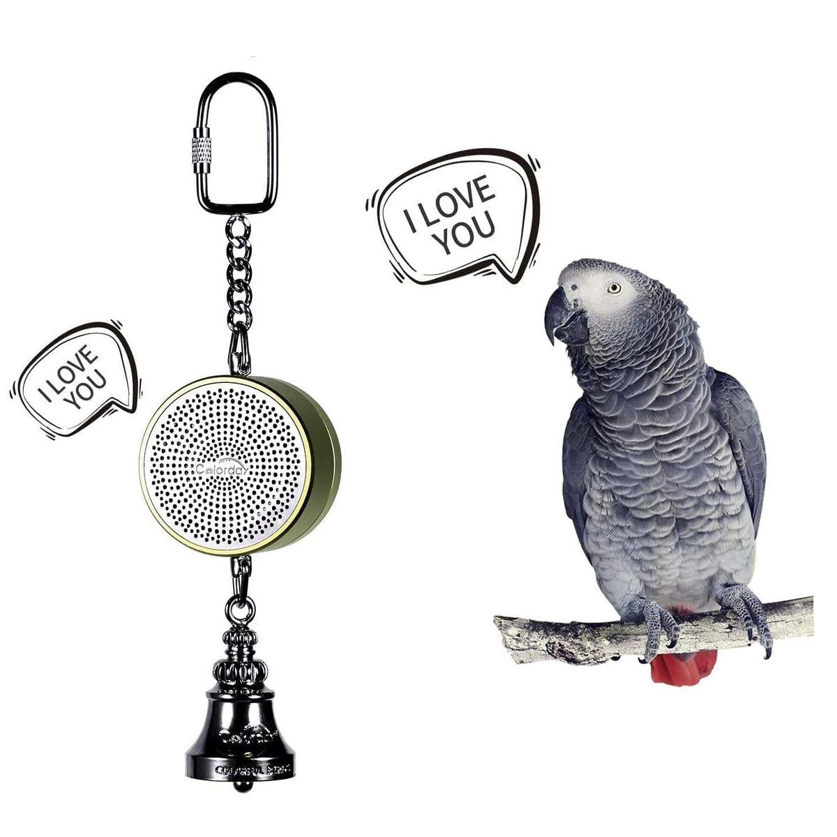 Parrot Toys to Teaching Training Bird Talking Coach Interactive Recording Playback Retell Electronic Voice Chewing Tearing  Bell