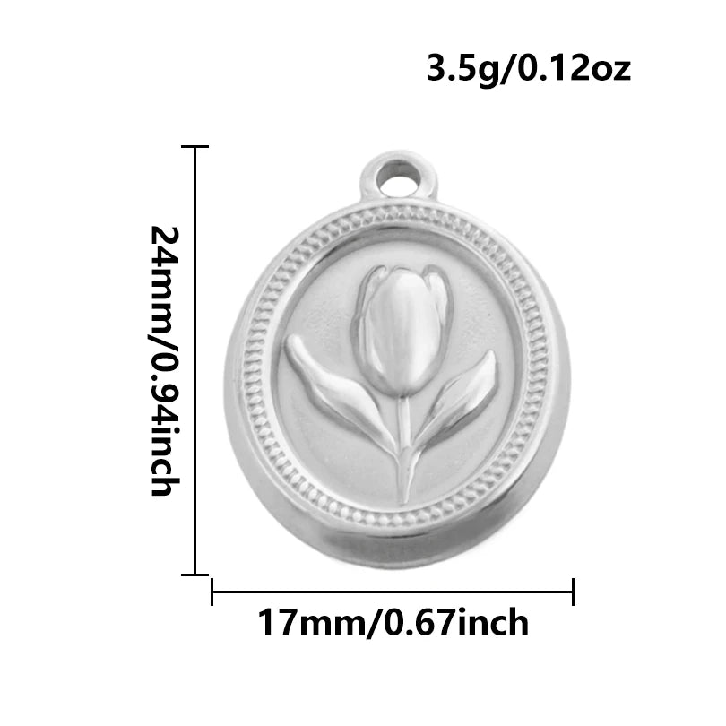 5pcs Stainless Steel Bee Spider Cicada Butterfly Dragonfly Flower Tree Grass Pendants Insects Charms Jewelry Making Accessories