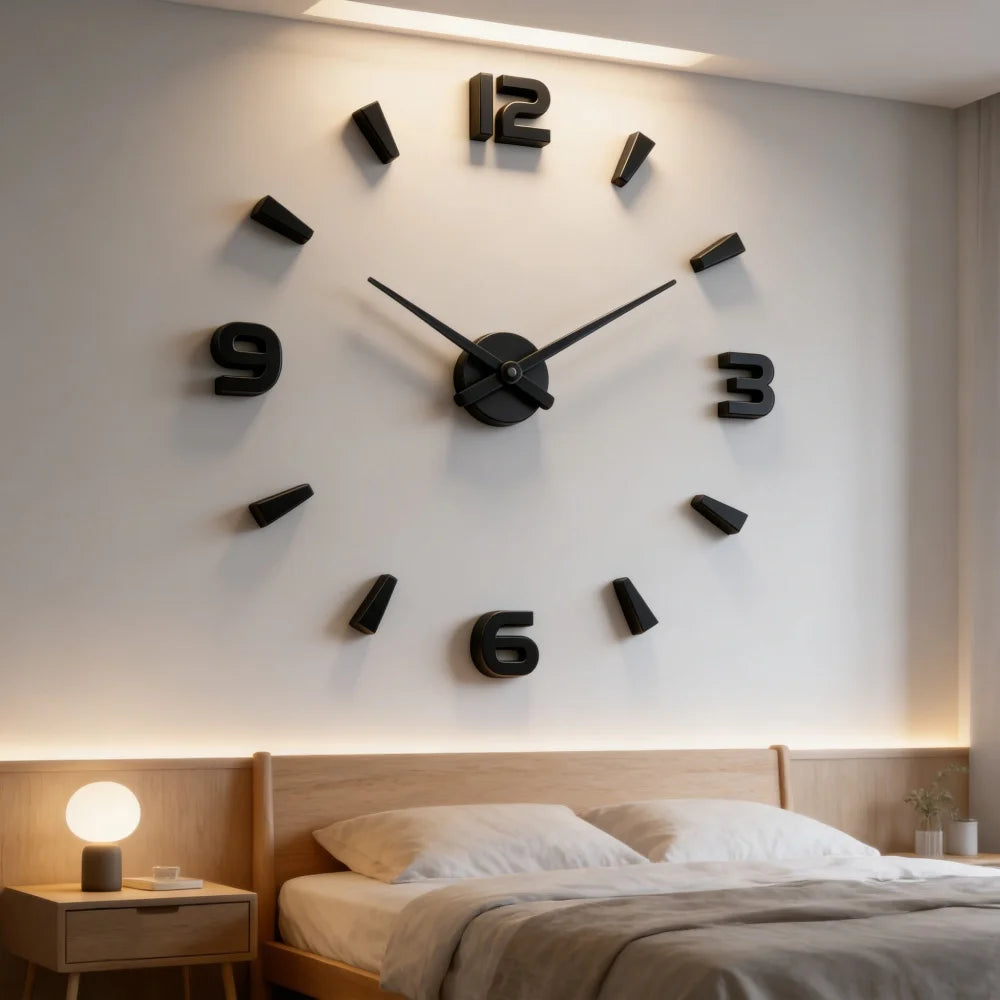 New Modern Design Large Wall Clock 3D DIY Quartz Clocks Fashion Watches Acrylic Mirror Stickers Living Room Home Decor Horloge