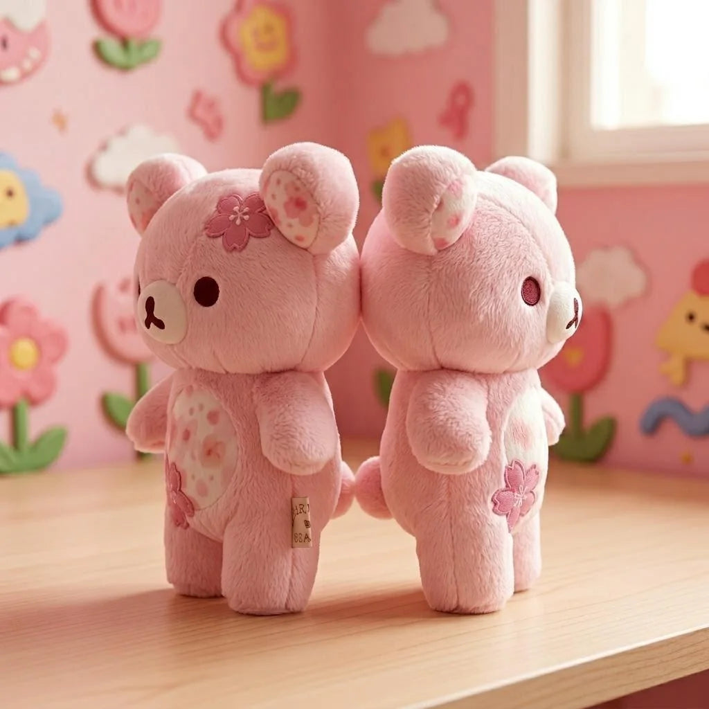 Cherry Blossom Rilakkuma Plush Toys 30/40/50cm Rilakkuma Stuffed Doll Bear Home Decor Toys Kids Dolls Adorably Birthday Gifts