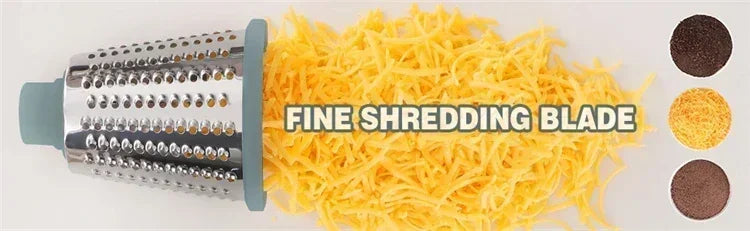 2026 New 3-in-1 Rotary Cheese Grater Multifunctional Manual Veg Slicer Nut Grinder Kitchen Essential Tool
