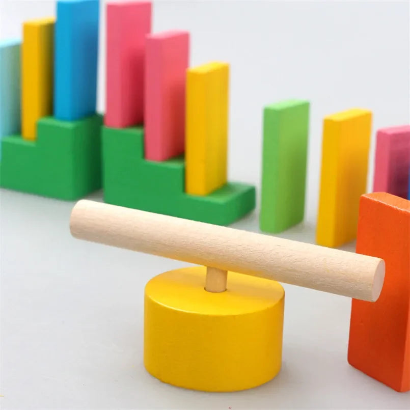 120/240Pcs Children Color Sort Rainbow Wooden Domino Building Blocks Kits Early Bright Dominoes Games Educational Toys Gifts