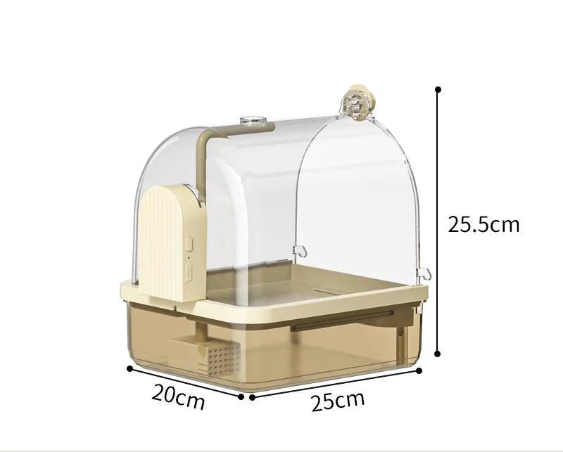 Clear Hanging Bird Bath Automatic Water Circulation Bath Shower For Bird Easy to clean Space Saving Design Bird Cage Accessory