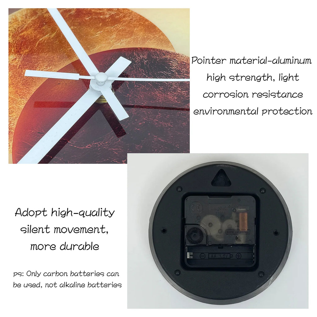 Light Luxury Shadow Pattern Tempered Glass Wall Clock for Living Room, Bedroom, Kitchen, Home Decoration, Silent Quartz Clock, Holiday Gift, 12 Inches, 14 Inches 16inch (Battery Not Included)