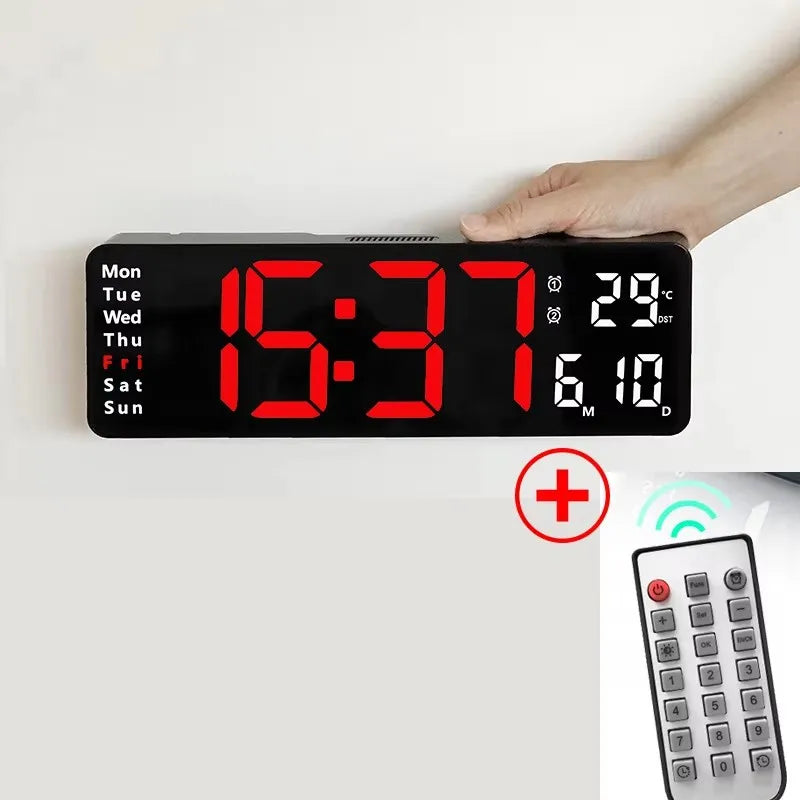USB Smart Mute LED Electronic Wall Clock Modern Desk Clock Night Alarm Minimalist Thermometer Clock Home Decor For Room