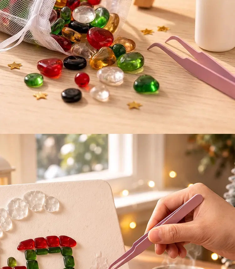 Christmas Mosaic Art Kit DIY Glass Gem Painting Set Christmas Tree Reindeer Santa Handmade Craft Kit Holiday Home Decor Art Orna