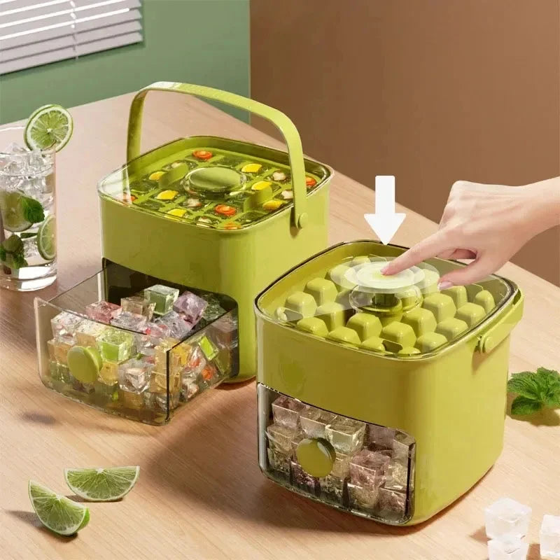 48 Grid Reusable Ice Cube Mold One-touch Easy Release Ice Maker Tray Refrigerator Homemade Ice Making Tool for Kitchen Use