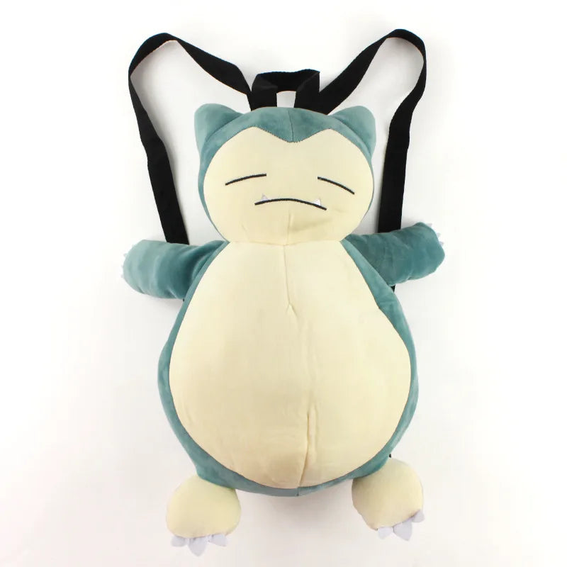 Pokemon Cartoon Snorlax Plush Backpack Kawaii Doll Plush Bag Cosplay Props Christmas Gifts Kids Schoolbag