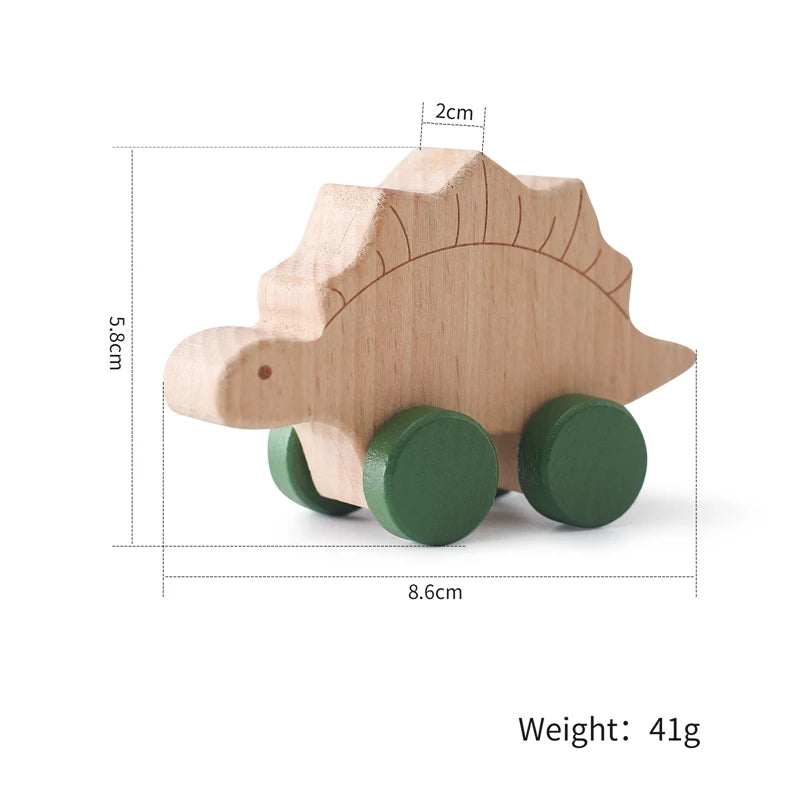 Wooden Montessori Toys Animal Block Dragging Stars Moon Surround Train  Hand Coordination Stacking Toy Handmade Decoration Gifts