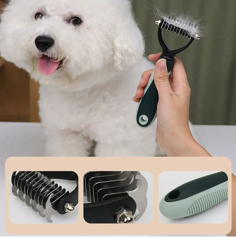 8 in 1 Dog Cat Grooming Comb Set Pet Cleaning Brush Tool Set Pet Multi-Functional Cleaning Set Cat Hair Removal Brush Kit