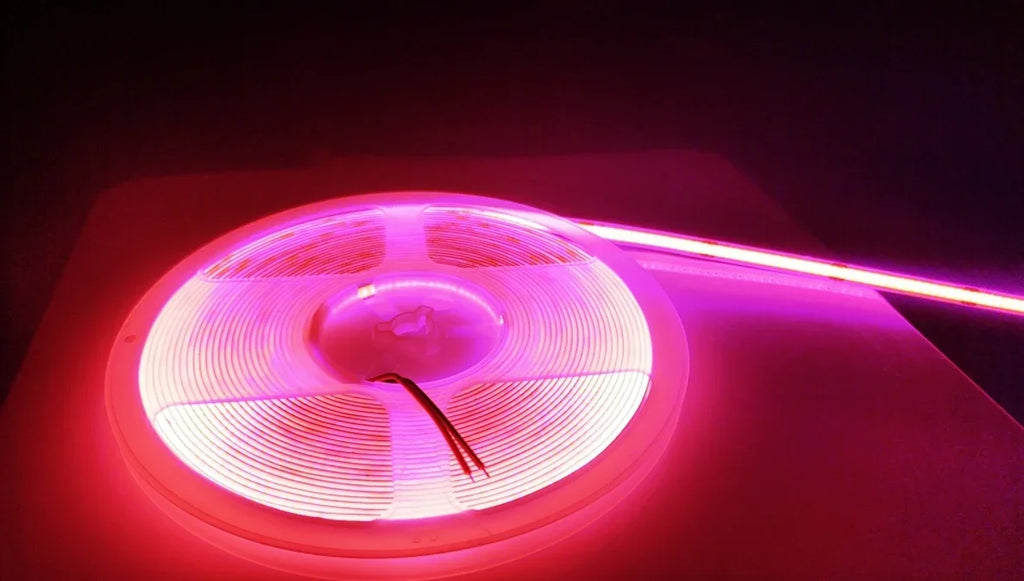 DC 12V 24V COB Strip 320Leds/480LedsM High Density RA90/RA95 Pink Yellow Ice Blue Red Green Flexible Ribbon Rope FOB LED Light