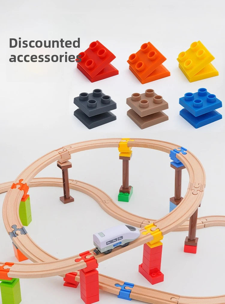 All Kinds Connectors Wooden Train Track Accessories Universal Plastic Building Blocks Adapters Fit for Brand Wooden Track Toys