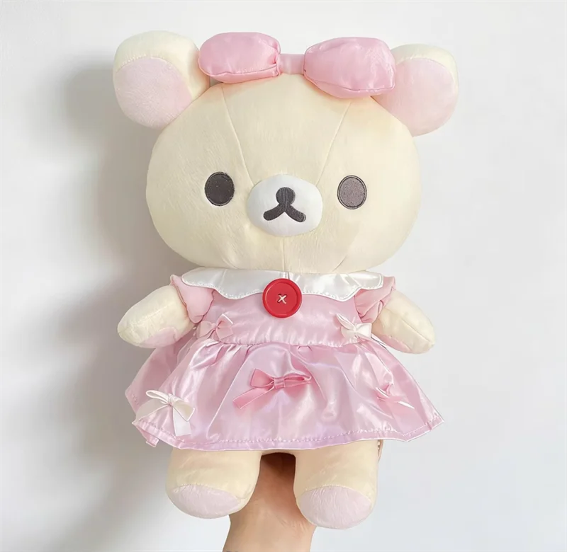 Rilakkuma Korilakkuma Plush Toy Medium 30cm Ribbon Makeup Rilakkuma Cute Kawaii Bear Stuffed Animals Soft Doll Girls Toys Gift