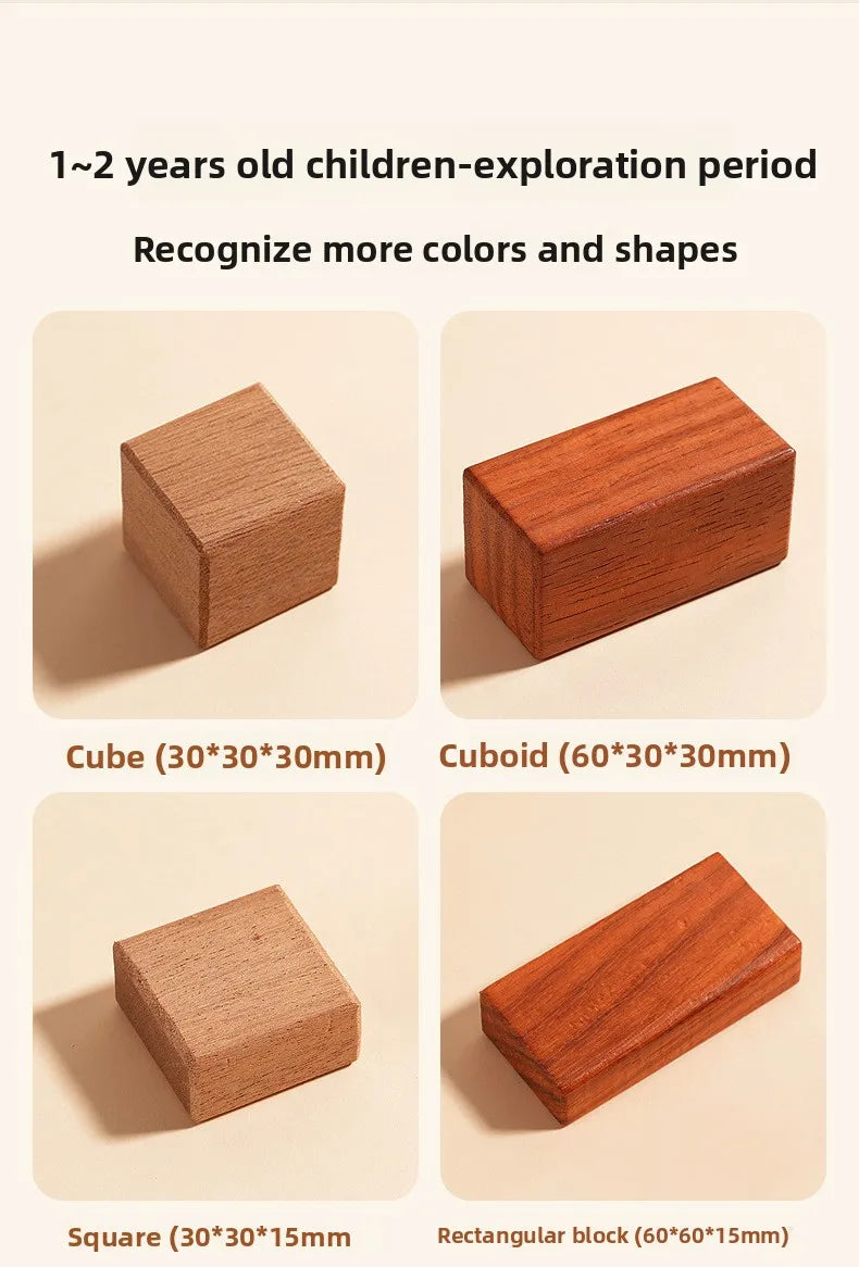 Kawaii 100Pcs Unpainted Beech Wooden Large Building Blocks Toddler Stacking Construction Preschool Educational Gift