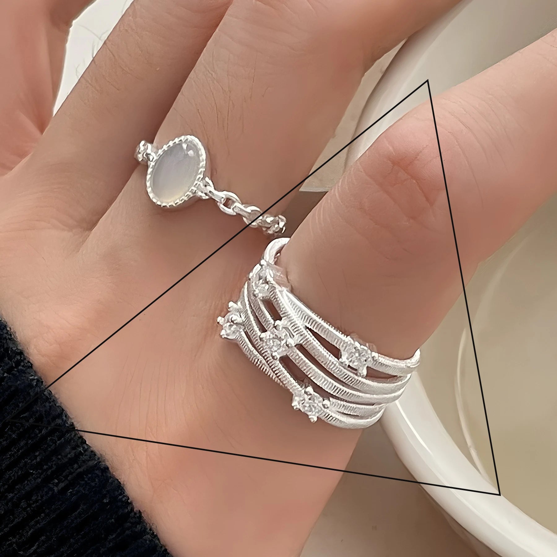 Sam Panda 925 Sterling Silver Mask Ring For Women Gift Frosting Vintage Irregular Personality Punk Jewelry Dropshipping