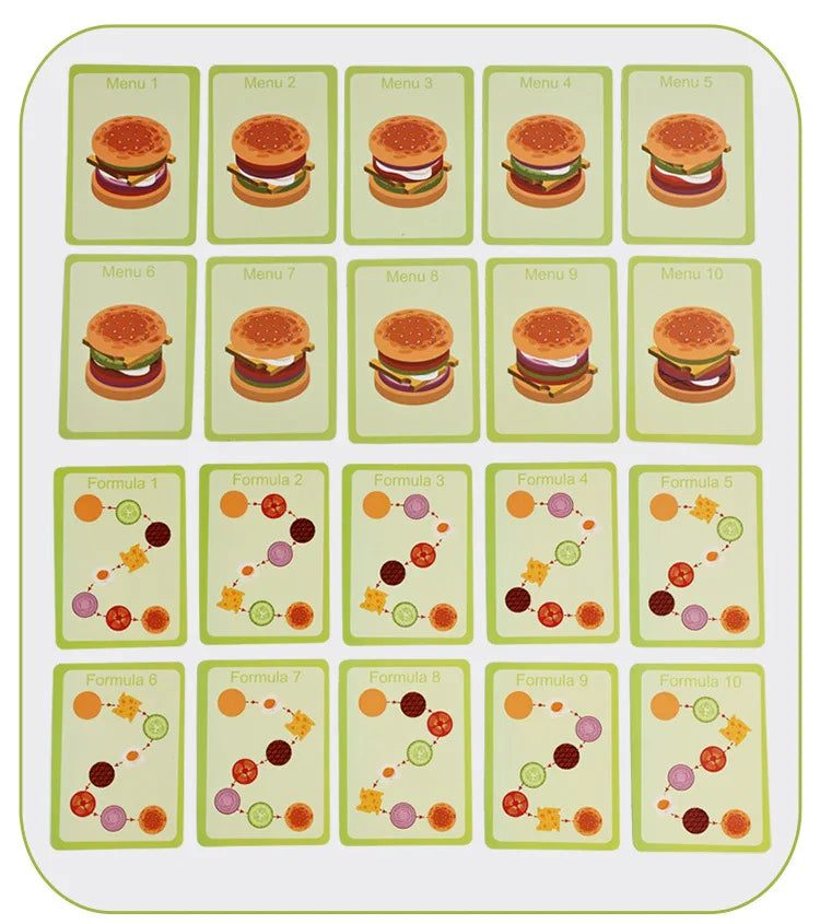 Montessori Wooden Burger Stacking Toys for Toddlers Kids Preschool Educational Toys Play Food Matching Birthday Toy For Kids