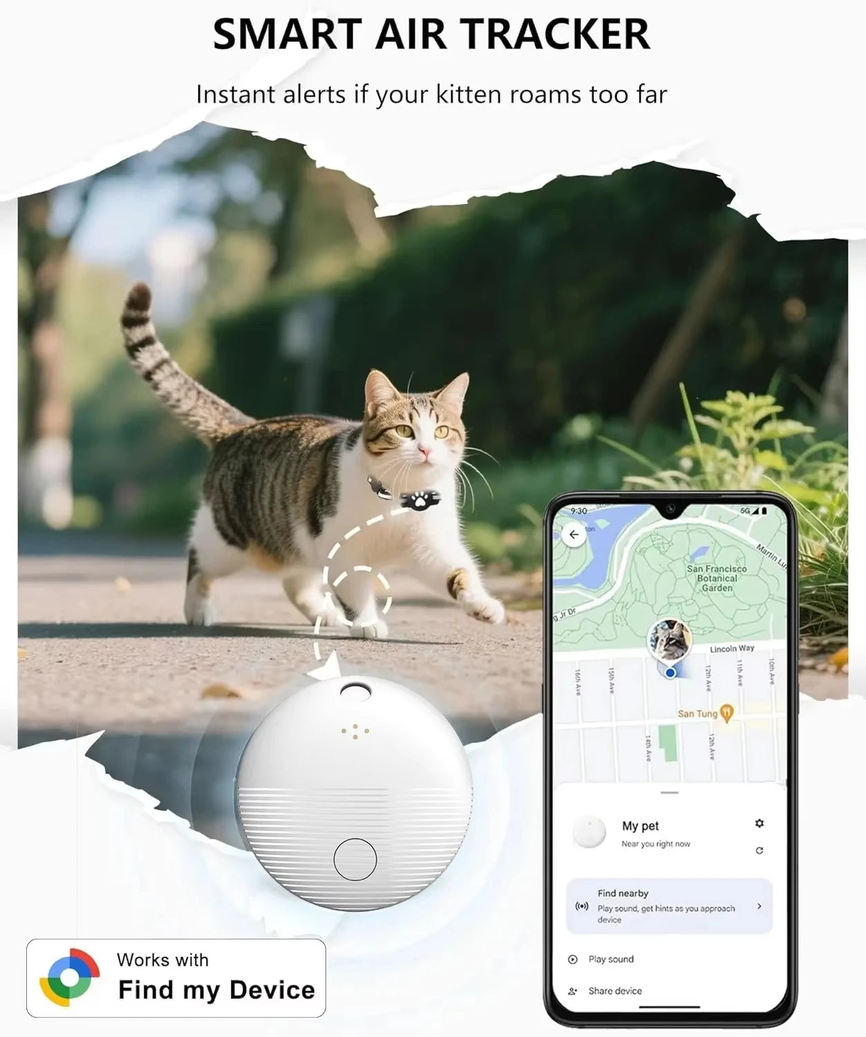 Adjustable Pet Collar Gps Tracker Google Find My Android Finder Location Tracker Kits Pet Supplies Cat Pet Electronic Devices