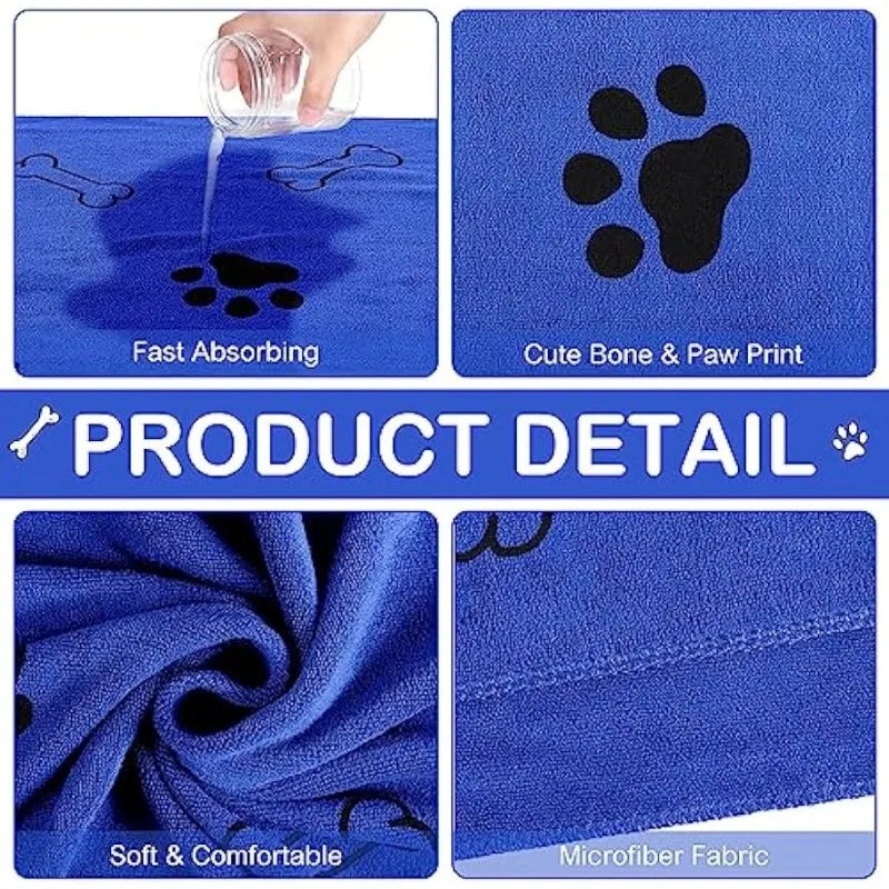 Quick-Drying Microfiber Dog Towel Absorbent Pet Bath Product Fiber Quick-drying Bath Towel Car Wiping Cloth Pet Supplies