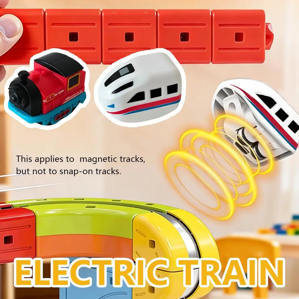 Magical Train DIY Race Car Magical Track Car Toys,Flexible Car Track Track Building Kits 3D Building Tracks Cube Rails Toys