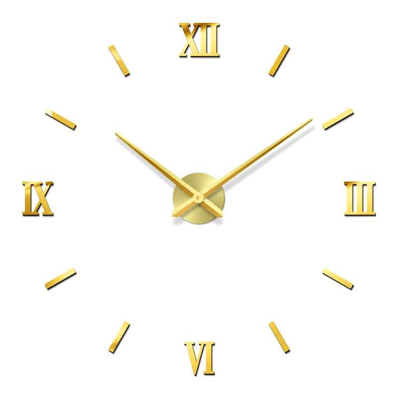 New Modern Design Large Wall Clock 3D DIY Quartz Clocks Fashion Watches Acrylic Mirror Stickers Living Room Home Decor Horloge