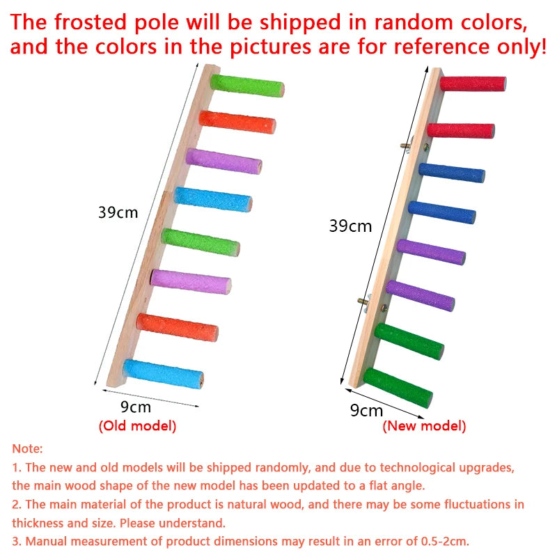 4/6/8 Step Bird Climbing Ladder Parrot Toy Ladder Bird Interaction Fun Climbing Toys Wooden Exercise Rack