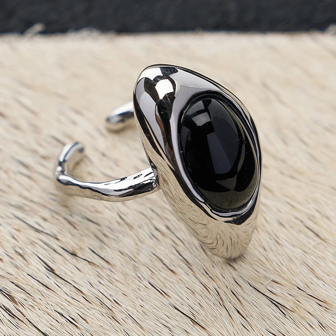 925 Sterling Silver Rings for Women Couple Minimalist Handmade Simple BIg Ring Party Jewelry Gift Prevent Allergy