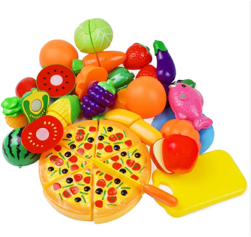 Cutting Fruits Vegetables Toys Set Game Baby Plastic Food Toy Simulated Kitchen Toy Children Pretend Play Cakes Toys Girls Gifts