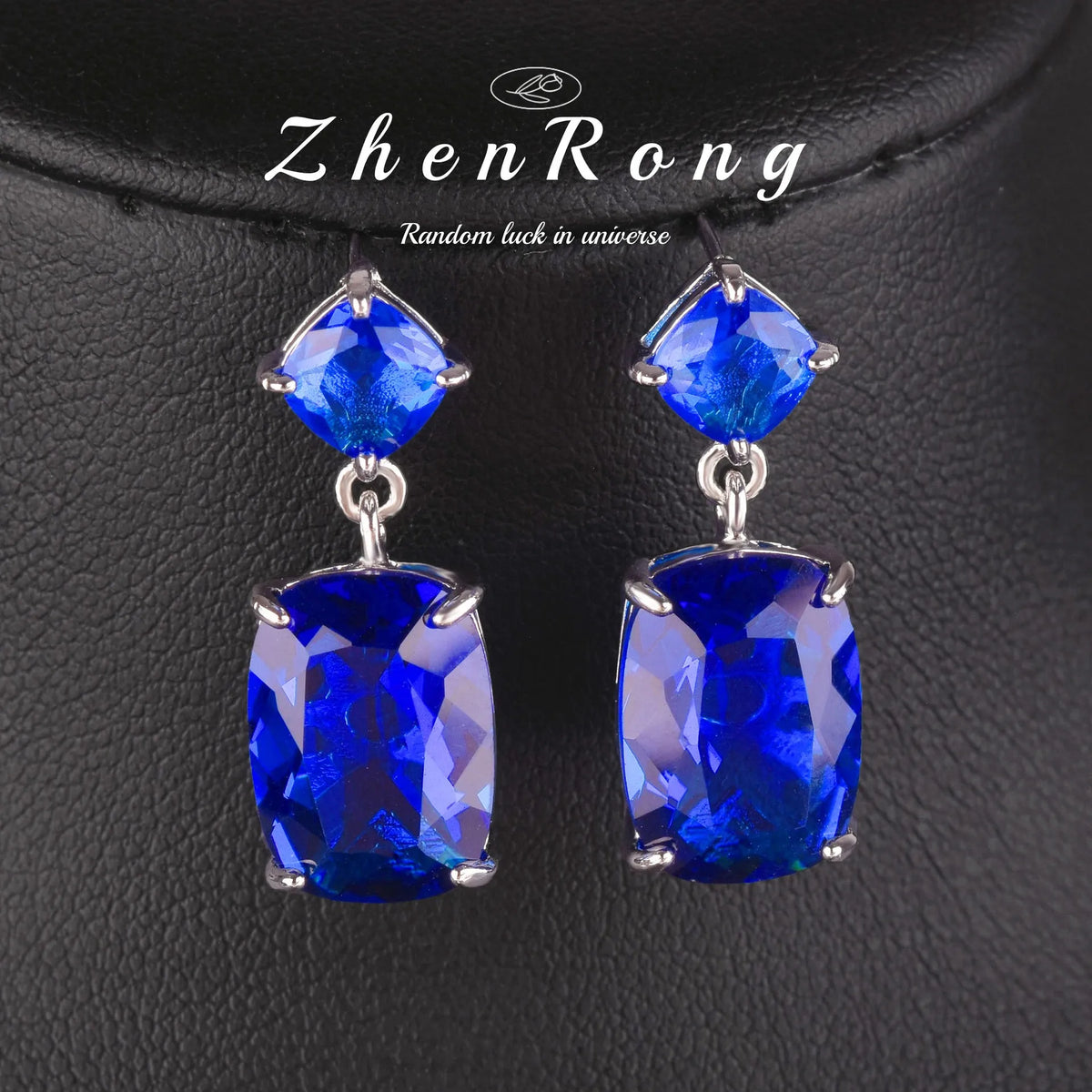 Foydjew Luxury 20 Carat Yellow/Red/Blue/Green Color Large Gemstone Jewelry Sets Pendant Necklaces Earrings Rings For Women