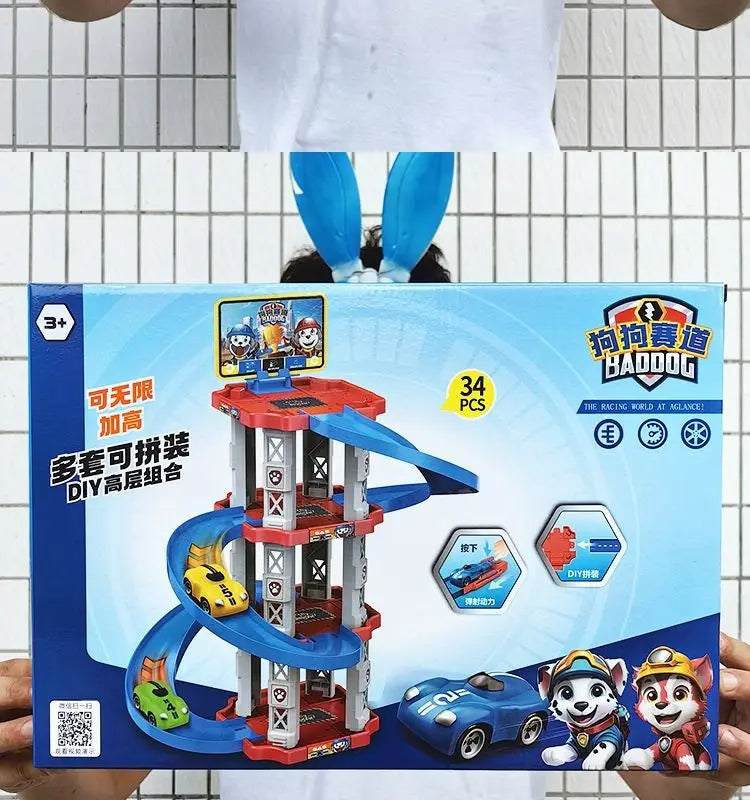 3D Children's Luxury Track Ejection Parking Lot Can Lift Multi-Layer Revolving Car Toys and Gifts！