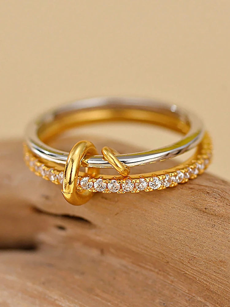 925 Sterling Silver Simple Fashion Multi-Layer Round Zircon Ring For Women Anniversary Daily Wear High Quality Fine Jewelry