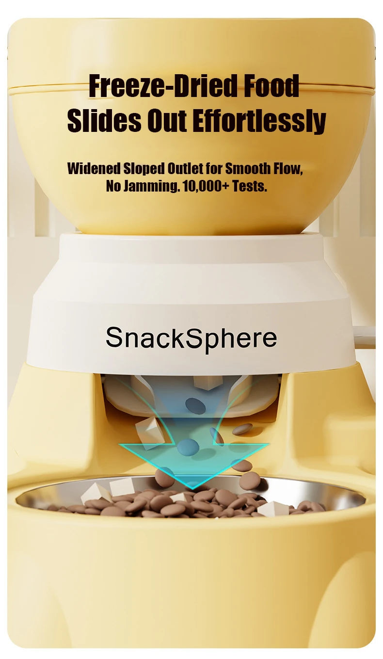 Push-Button Automatic Pet Feeder - Large Capacity Anti-Spill Food Dispenser for Cats & Dogs