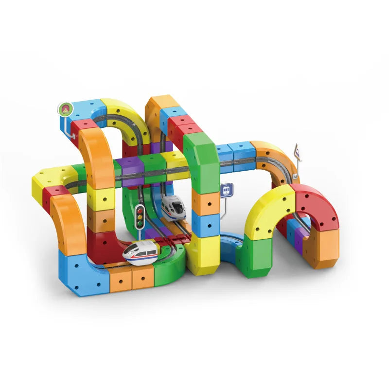 DIY Latest Educational Toys Assembly Magic Track Train Set Children's Toys Non-remote Control Rail Car Gift Box Christmas Gifts