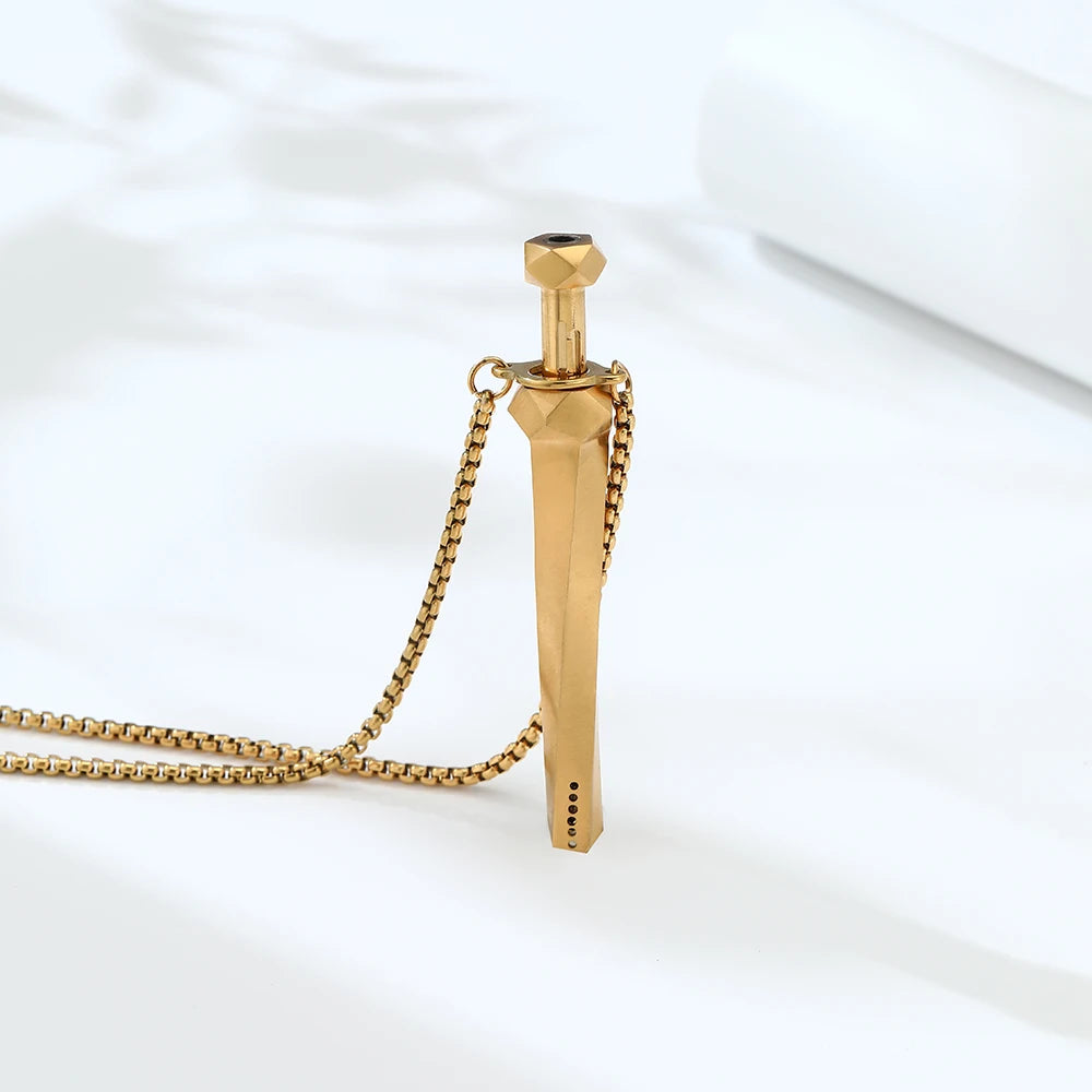 Geometric Cut Breathing Necklace: 2-in-1 Spring Telescopic Straw for Anxiety Relief, Stress Relief & Mindfulness