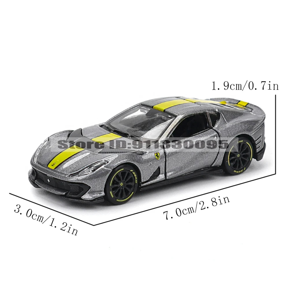 Bburago1:64 Ferrari E812 COMPETIZIONE Model Small Collection Car Alloy Model Toy Gift Scene Decoration Classic and Exquisite