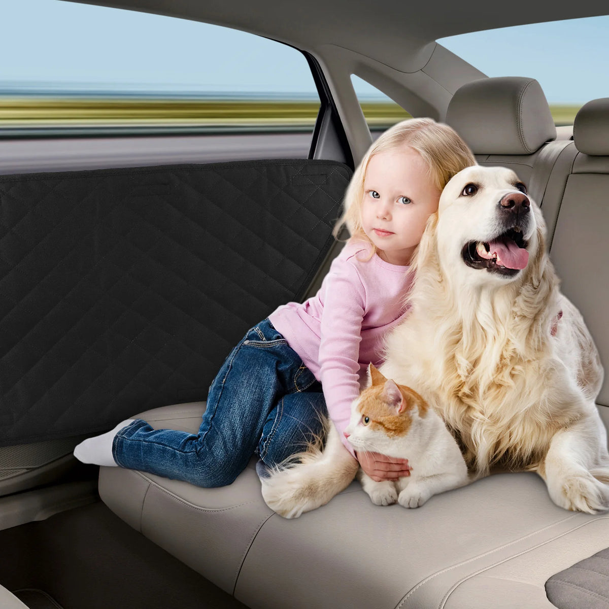 2Pcs Oxford Waterproof Car Door Protector Dog Vehicle Door Protector Washable Car Door Protect Mats for Car SUV Truck Dog Travel