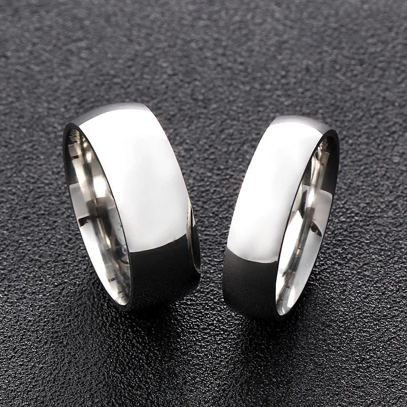 High quality titanium steel plated 18K gold ring couple ring Europe and the United States men and women 2mm4mm6mm8mm simple ring