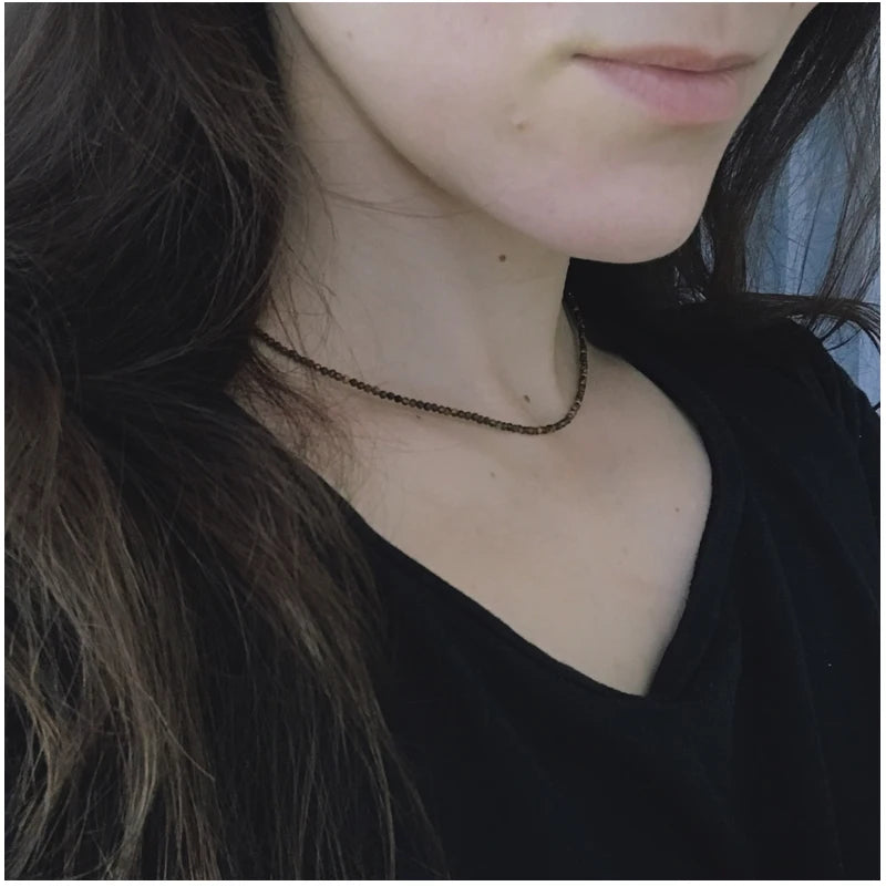 Natural Semi-precious Stone Necklaces for Women and Men Cut Angle 2mm Beads Crystal Necklace Bracelet Gem Zircon Agate Jewelry