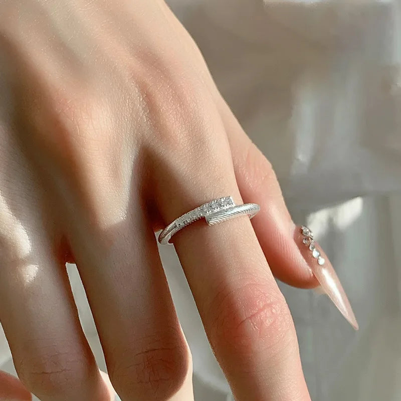 Sam Panda 925 Sterling Rings for Women Fashion Geometric Handmade Irregular Gold Star Ring Simple Fine Jelwery  Christmas Gift
