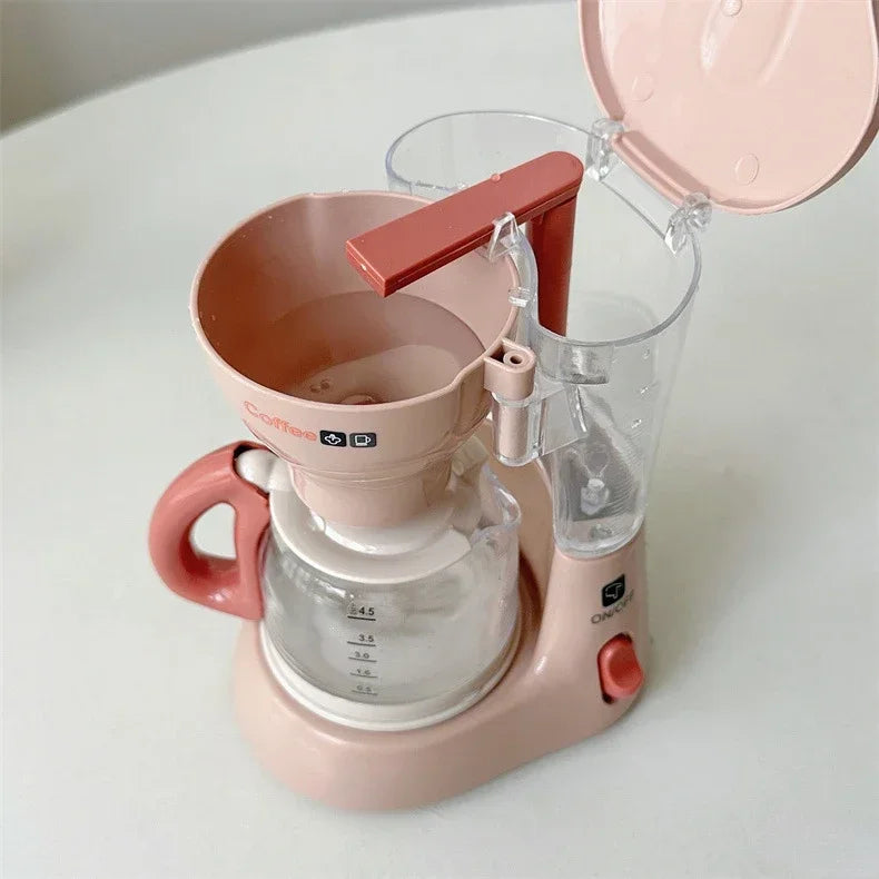 Mini Household Appliances Kitchen Toys Pretend Play Set with Coffee Maker Water Dispenser and Toaster for Kids Boys Girls Gifts
