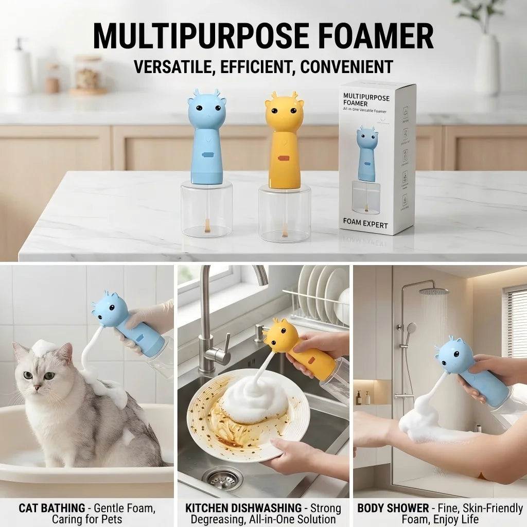 Pet Automatic Foam Dispenser 1:6 Dilution Scale Cat Dog Bath Bubble Maker One Touch Foaming Machine Pet Grooming Bath Supplies