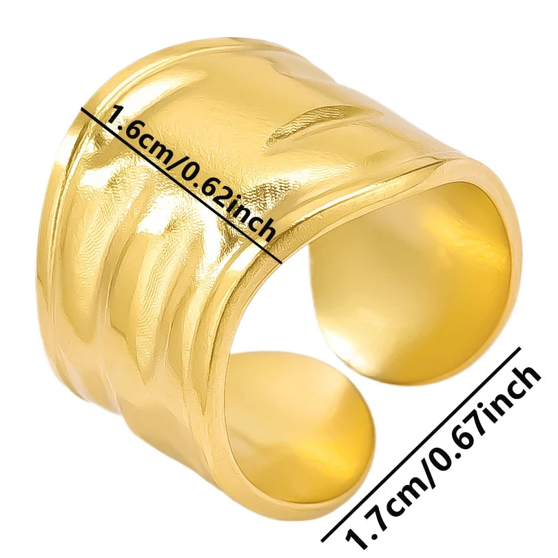 1pcs Classic Tiger Eye Real Stone Open Adjustable Stainless Steel Rings For Women Men Accessories Gold Color Finger Jewelry Ring
