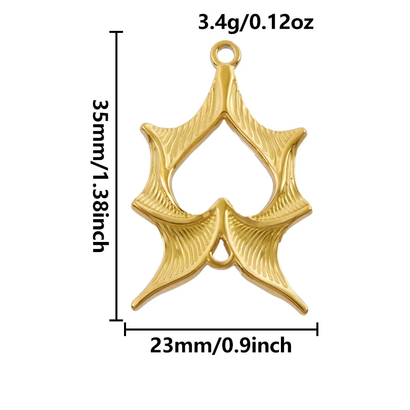 5pcs Stainless Steel Bee Spider Cicada Butterfly Dragonfly Flower Tree Grass Pendants Insects Charms Jewelry Making Accessories