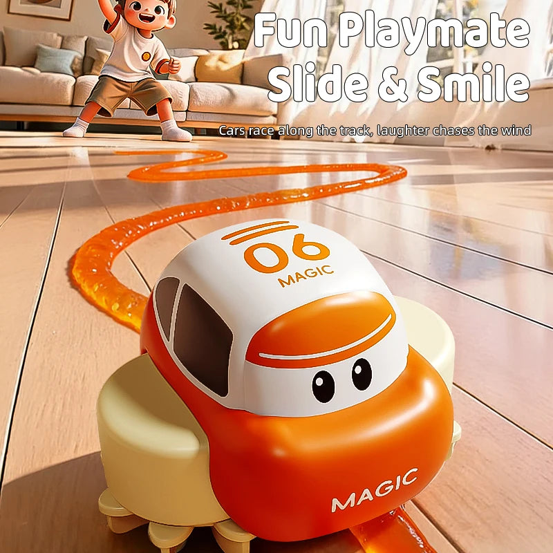 DIY Assemble Variable Track Toy Car, Educational Electric Mini Car with Crystal Mud Track, Magical Dream Changeable Track Toys
