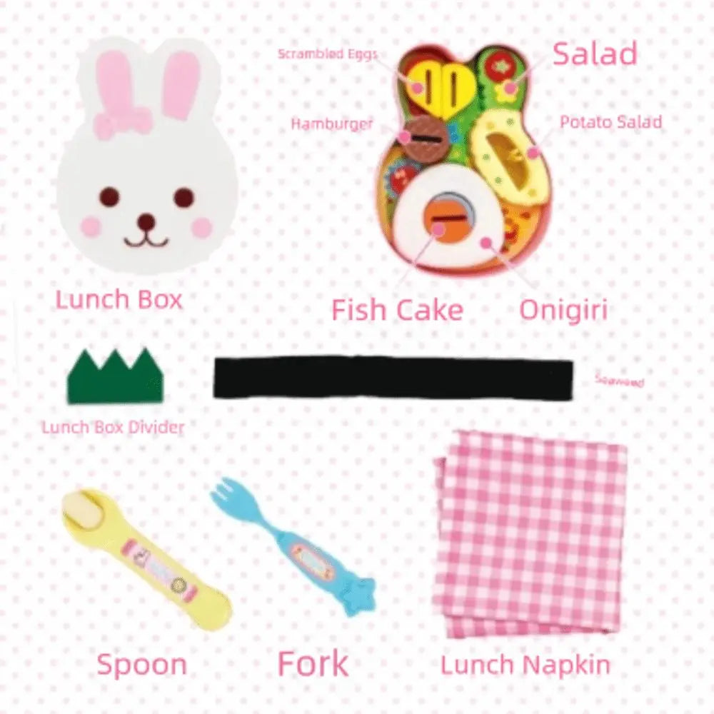 New Rabbit Bento Food Feeding Toy, Pudding Feeding Toys, Early Education Playing Houses Toys for Children, Role Play, Kids Gifts